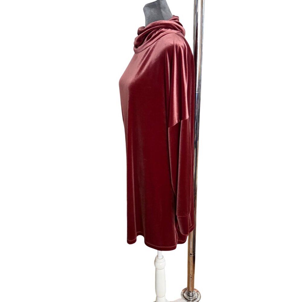 Urban Outfitters Womens Oversized Cowl Neck Velvet Dress Burgundy Size L - Picture 3 of 7